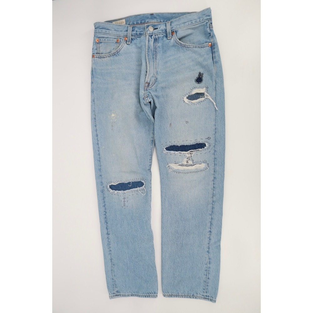 LEVI'S Premium Big E Lot‎ 551 Z Distressed Straight Fit Denim Jeans Mens 30x30